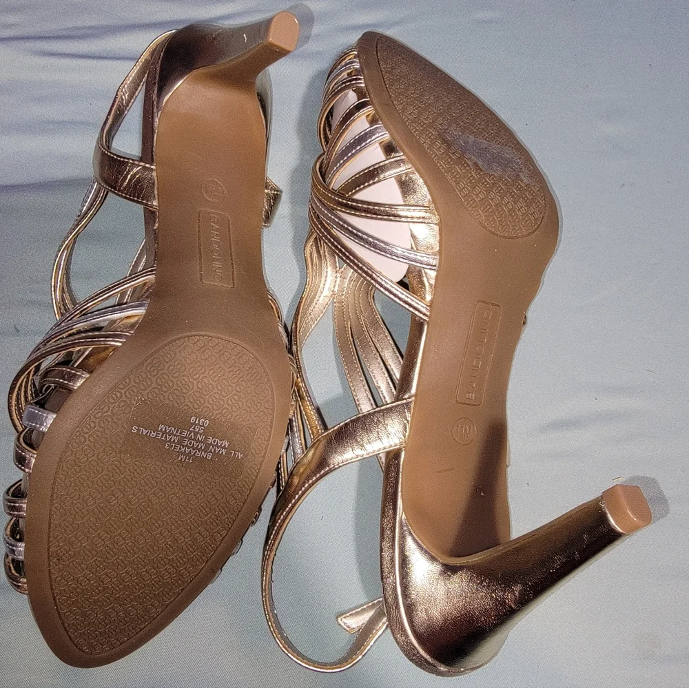 Bandolino Metallic Gold/Silver Raakel Dress Heeled Sandal Size 11 NWOT - Picture 7 of 7